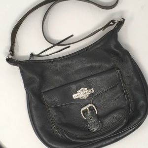 HARLEY DAVIDSON BLACK LEATHER CROSSBODY